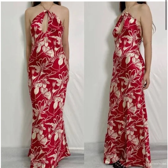 REFORMATION YESENIA SILK DRESS LAS DALIAS red maxi dress NWT medium